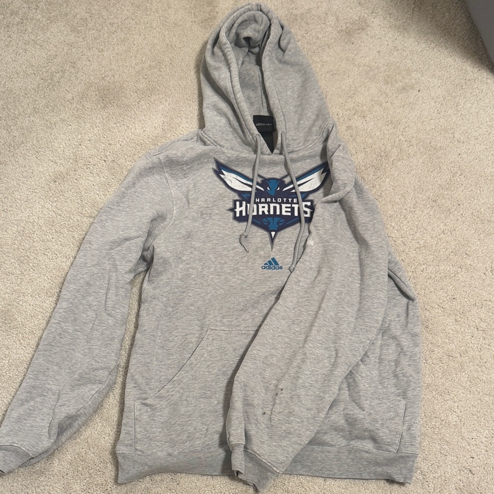 Adidas Gray Hoodie with Hornets Logo
